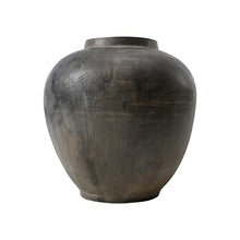Artissance Earthy Gray Large Pottery Apple-Shaped Pot, 12.6 Inch Tall