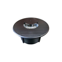 Hiland 48'' Aluminum Round Slatted Top Propane Fire Pit Table with Lid, Clear Fire Glass, Regulator and Hose, 42,000 BTU, Black