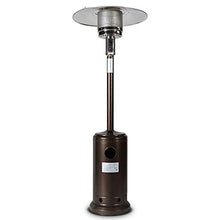 46000BTU Propane Hammered Bronze powder coated Iron Mushroom Outdoor Patio Heater with Two Smooth-rolling Wheels, Hose Set & Black Cover