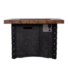 Good Product 50,000 BTU Outdoor Gas Fire Table, Faux Woodgraine Table top Fire Pit