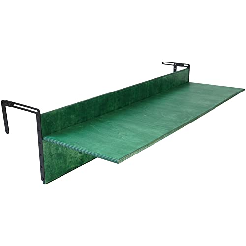 Balcony Bar Table for Railings, Outdoor Folding Deck Rail Table for Patio, Balcony Hanging Desk for Many Railings Compatible, Wooden Bar Serving Table for Porch (Verde, XL: 47.3 x 11.8 inches)