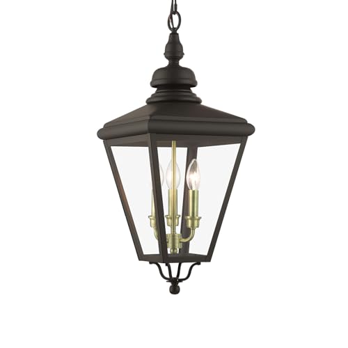 Livex Lighting 27377-07 Adams 3-Light Pendant, Antique Brass