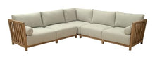 Zuo Teras Sectional Gray, Brown Sectional, Modern Style, Patio Furniture, Outdoor Fabric, Seats up to 4, Acacia Wood, Outdoor Living, 94.5" W x 94.5" D x 31.5" H, Non-Stackable