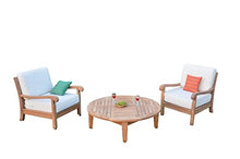 WholesaleTeak Napa 3 Pc Lounge Chair Set with Cushions - 2 Chairs & 46" Coffee Table, Canvas White
