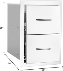 Bull Outdoor Products Outlaw 30-Inch Built-In Natural Gas Grill Bundle – Stainless Steel Outdoor Kitchen – Includes Double Access Doors, Double Drawers, Vent Panels & Grill Cover