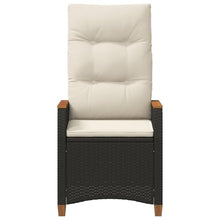 HGFDVCMR Set of 2 Reclining Outdoor Garden Chairs, Black Rattan Armchairs