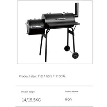 Twin Barrel Outdoor Cart BBQ Grill, Charcoal Smoker Grill with Wheels for Backyard Party 5+ People