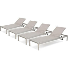 Afuera Living Modern Outdoor Mesh Chaise Lounge Set of 4 Grey