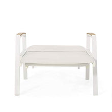 Teresa Outdoor Aluminum Chaise Lounge with Mesh Seating (Set of 4), White