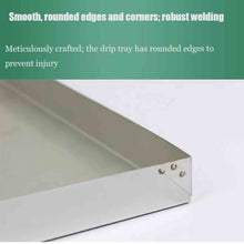 Stainless Steel Plant Drip Tray, Long Rectangular Metal Drip