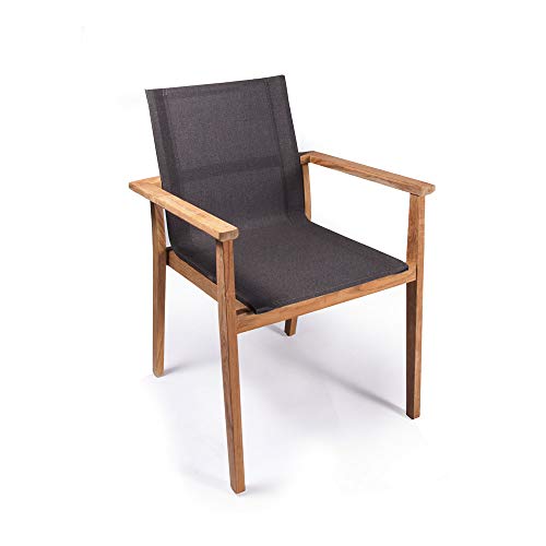 POVL Outdoor Menlo Teak Stacking Dining Chair Set of 6 Graphite