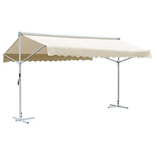 SDVantage Free Standing Awning 600X300 Cm Cream, Double-Sided Outdoor Patio Umbrella with Powder-Coated Steel Frame, Uv Water-Resistant Garden Shade for Deck,Cream-5 X 3 M