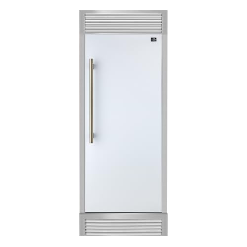 Forno Maderno 28Inch Convertible Refrigerator in White, 13.6 cu.ft, Right Swing with Decorative Trim Grill
