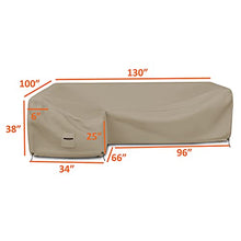 Covers & all Patio Sectional Sofa Cover 12 Oz - 100% Waterproof & Weather Resistant PVC Coated 100" x 130" x 38" x 34" L Shape Sofa Cover for Indoor / Outdoor (Left Side, Beige)