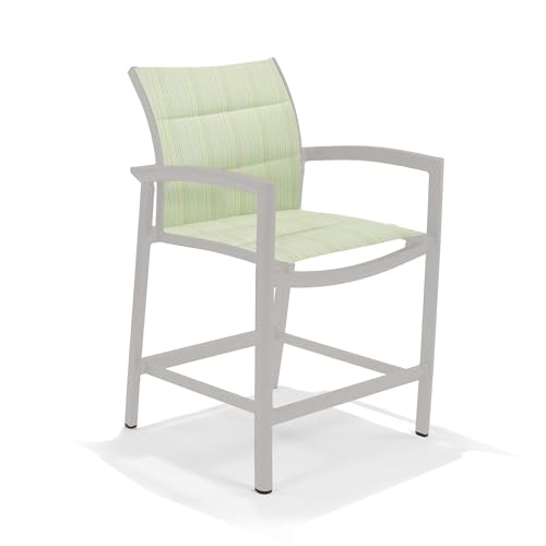 Winston Whitlock Padded Sling Balcony Height Stool Coastal Mist/Jinga Sea Mist & White Mesh