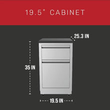 GRILLA Outdoor Kitchen Cabinet 19.5" with 2 Built-in Drawers, Stainless Steel, Modular, For Outdoor Grilling, Outdoor Kitchen, and Storage