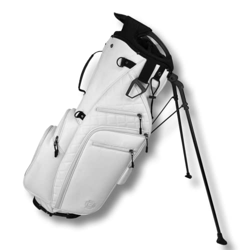 Detroit Golf Co. Luxury Golf Stand Bag | 14 Way Divider | 7 Pockets | Lightweight White