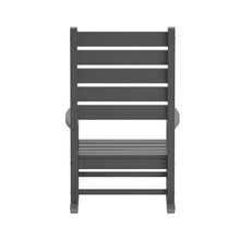 Flash Furniture Manchester Commercial Grade Outdoor Rocking Chair, All-Weather HDPE Indoor/Outdoor Rocker, Set of 2, Gray