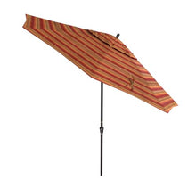 OROTLECT 11' Bronze Patio Umbrella With Auto Tilt And Crank Lift In Astoria Sunset Sunbrella