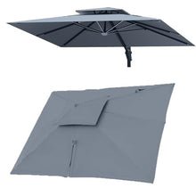 MXJCKSOQ Replacement Canopy for 3x4m Rectangular Patio Umbrella 8 Ribs Outdoor Sunshade UV-Resistant Top Cover Beige Double Top 10' x 13' for Enhanced Shade,Grey-Single top 3x4m