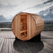 Golden Designs GDI-B002-01 St. Moritz 2 Person Barrel Traditional Steam Sauna - Pacific Cedar