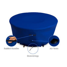 Covers & all Outdoor Round Fire Pit Cover, Heavy Duty 18 Oz Waterproof UV & Weather Resistant for Patio Lawn Garden Backyard Outside, Air Vents & Drawstrings (80"Diameter x 24"H, Blue)
