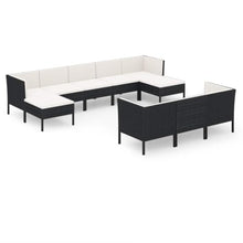 10 Piece Patio Lounge Set with Cushions, PE Rattan Outdoor Furniture