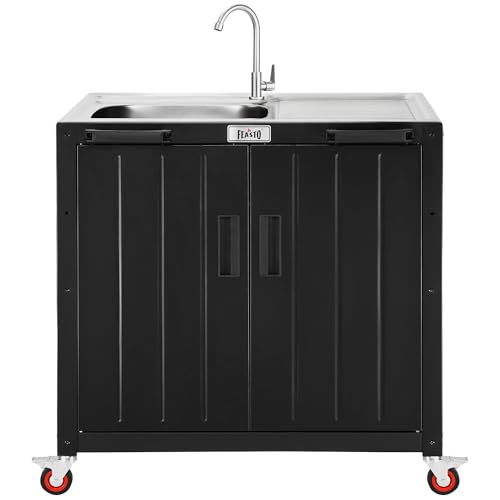 Feasto Modular Outdoor Kitchen Island with Stainless Steel Sink and Faucet
