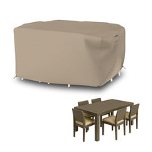 Seal Skin Covers Outdoor Rectangular Dining Set Cover, Heavy-Duty Elite PVC Waterproof & UV-Resistant Material, All-Weather Protection for Patio Furniture (Beige, 110"L x 84"W x 28"H)