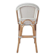 Home Square 25.5" Rattan Bistro Counter Stool in White - Set of 2