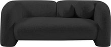 Meridian Furniture Emory Collection Art Deco Boucle Upholstered Loveseat Black