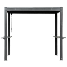 Louvered Grill Pergola with Adjustable Roof and Built-in Gutter, Metal Outdoor Shelter for Patio Backyard Deck