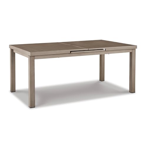 Signature Design by Ashley Beach Front Contemporary Outdoor Dining Extension Table, Light Brown