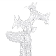 WEMYUFURN Reindeer Christmas Decorations 3 pcs 23.6"x6.3"x39.4" Acrylic,Outdoor Rattan Reindeer,Acrylic Christmas Light Reindeer Decoration,Lighted Christmas Reindeer Outdoor Yard Decoration Set