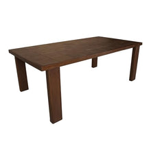 NADAAL STUDIOS Emeren Outdoor Dining Table, Rectangular Ceramic Tile Inlay, Solid Teak Frame, Seating for Eight, Brown