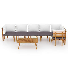DYRJDJWIDHW Patio Rocking Chairs,Patio loveseat,Apartment Patio Furniture,7 Piece Patio Lounge Set with Cushions Solid Acacia WoodSuitable for Patio, Garden, Gazebo Low