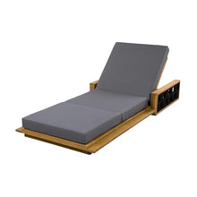 Christopher Knight Home Arly Acacia Wood Chaise Lounge Chair Outdoor Set of 2, Poolside Sun Lounger Recliner, Patio Outdoor Chaise Lounge with 4'' Triple Folds Cushion, Teak+Dark Gray