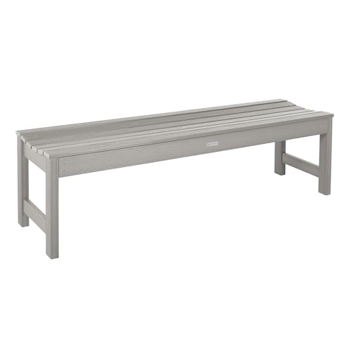 highwood Lehigh Picnic Garden Bench, 5 feet, Harbor Gray