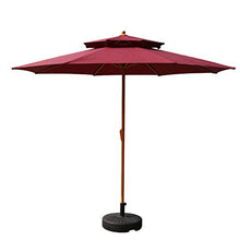 3WWWQMAA8 Patio Umbrella Outdoor Garden Parasol, 2 Layers BBQ Table Umbrella/Large Market Umbrella with 8 Ribs and Adjustable Crank, 2.7m/9ft (Color : Red Wine) (Green) (Red Wine)