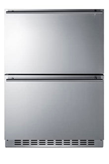 Summit 24” Two Drawer Refrigerator-Freezer, 3.32 cu.ft.Capacity, ADA Compliant, Stainless Steel, Panel Ready Capable*- ADRF244CSS (*Panels not include)