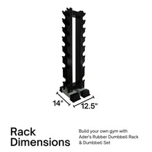 Ader Rubber Dumbbell Set 8 Pairs with Vertical Rack