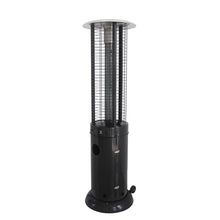 77'' Tall Commerical Grade Glass Tube Patio Heater, Heavy-Duty Construction, Glass Tube in Black, Wheels, Regulator and Hose