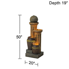 John Timberland Sphere Jugs and Columns 50" Rustic Fountain with Light