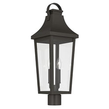 Kichler 25.25 Inch Cleary 2 Light Outdoor Modern Traditional Post Light, with Clear Glass in Olde Bronze, Waterproof Aluminum, (25.25" H x 8.5" W), 59197OZ