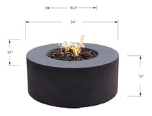 AMS Fireplace | Modeno | Venice | Firepit Table | Cover and Lava Rocks Included | (Fuel: Natural Gas - Black)