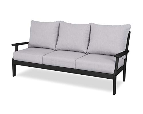Polywood® Braxton Deep Seating Sofa in Black/Granite