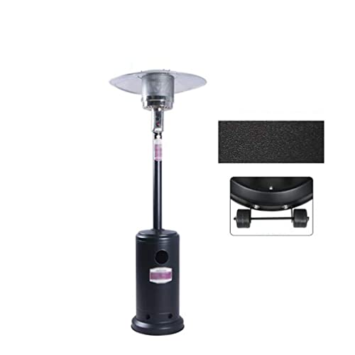 Patio Heater Outdoor Heaters for Home Powerful Fast Heating Safe Low Energy Radiator Dumping Protection Energy Efficient with Wheels – Black (natural Gas) 220 cm (86 inches) (220 cm (86 in) Black