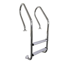 Swimming Pool Escalator 304 Stainless Steel Swimming Pool Ladder Equipment with 2 Layers of Non-Slip Ladder Suitable for Indoor and Outdoor no Need to embed/Silver / 57cm (Silver 57cm)