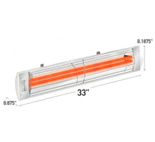 Infratech CD-3024 WH Stainless Steel 33” Dual Element Fixture Electric Patio Heater 3000 Watt, 240 Volt, White Finish