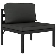 Heofavd 8 Piece Modular Outdoor Sectional Garden Lounge Set, Anthracite Aluminum Patio Furniture Set Seats 7, Lightweight Conversation Set with Weather-Resistant Cushions for Garden Balcony Patio
